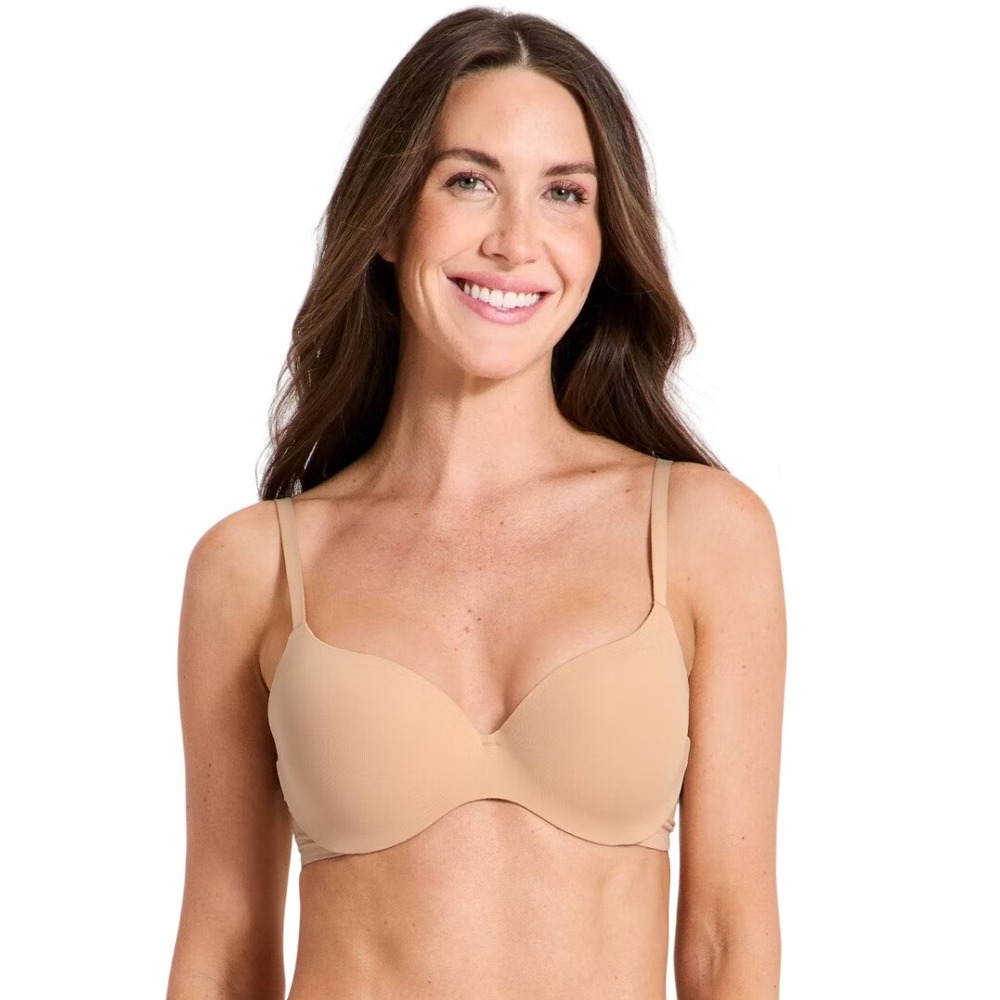 Auden Women's Beige Luxe Stretch Lightly Lined Demi Coverage Bra Size 36C